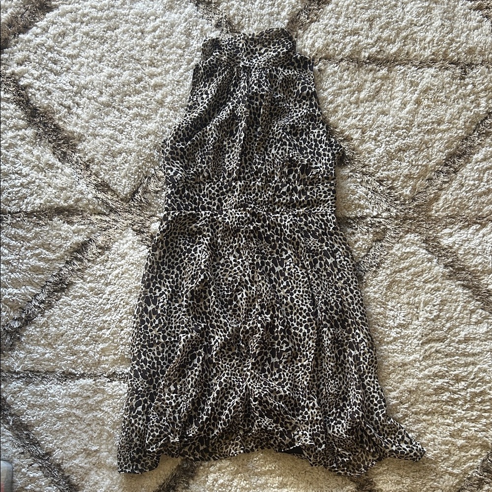 Voir Voir Leopard Print Midi Dress